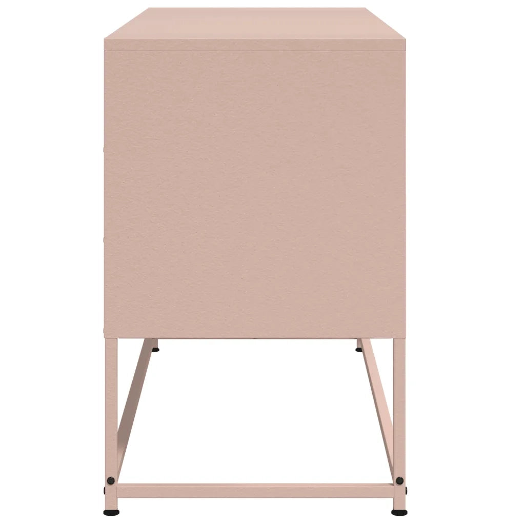Mobile TV-Credenza per TV-Console TV Rosa 100,5x39x60,5 cm in Acciaio 902964
