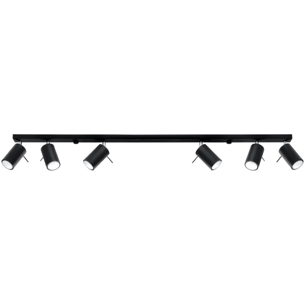 Plafoniera a barra TORQUE 6 luci nera GU10 Pure Lume