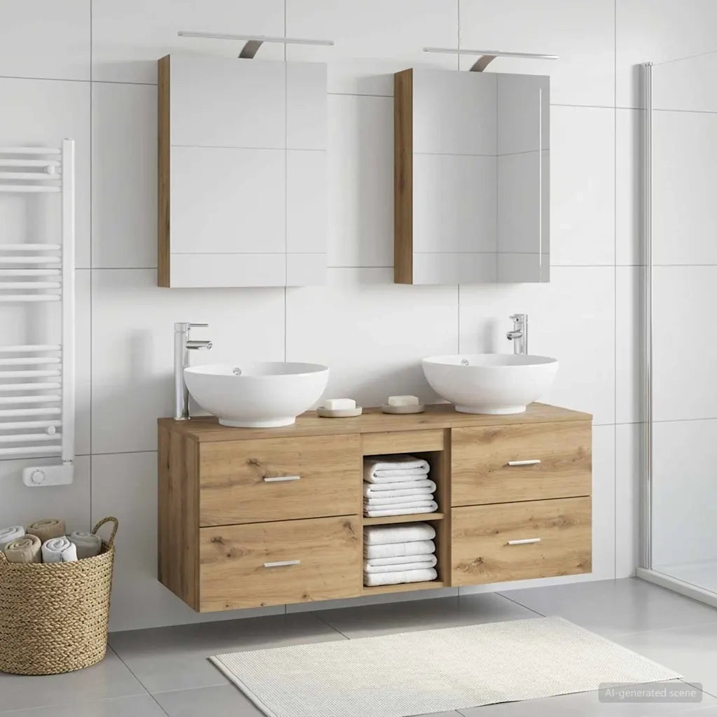 Set di mobili per il bagno 5 pcs Rovere Artigianale 3406958