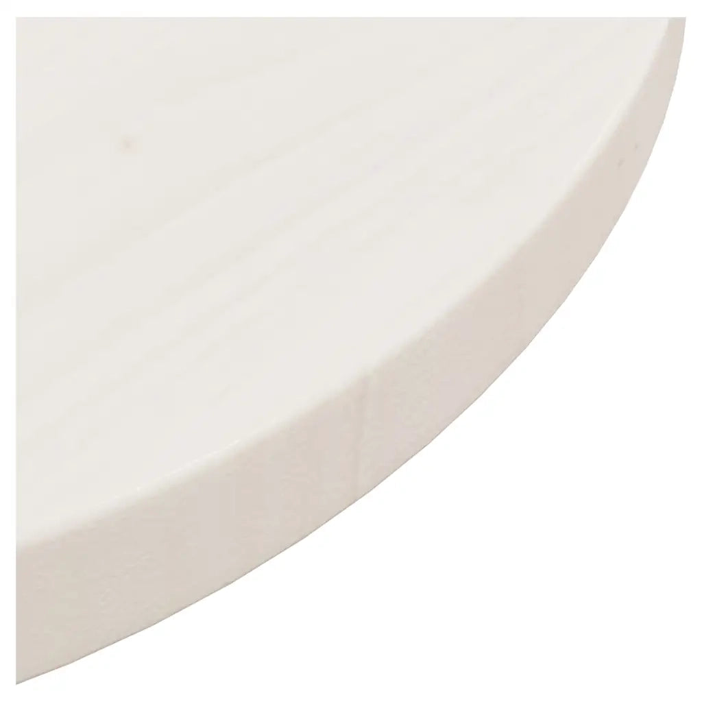 Piano Tavolo Bianco Ø40x2,5 cm in Legno Massello di Pino 813652