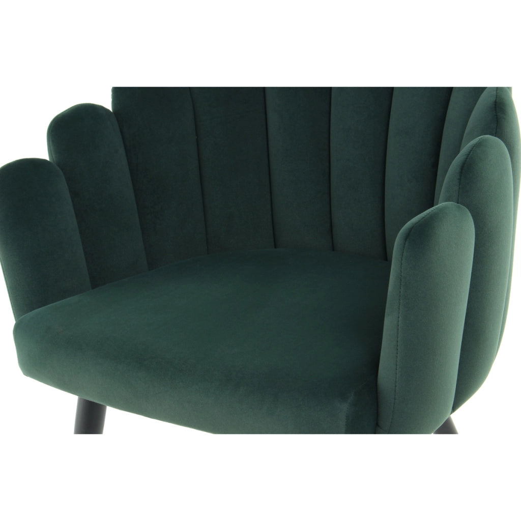 Sedia di design Jeane in velluto verde scuro