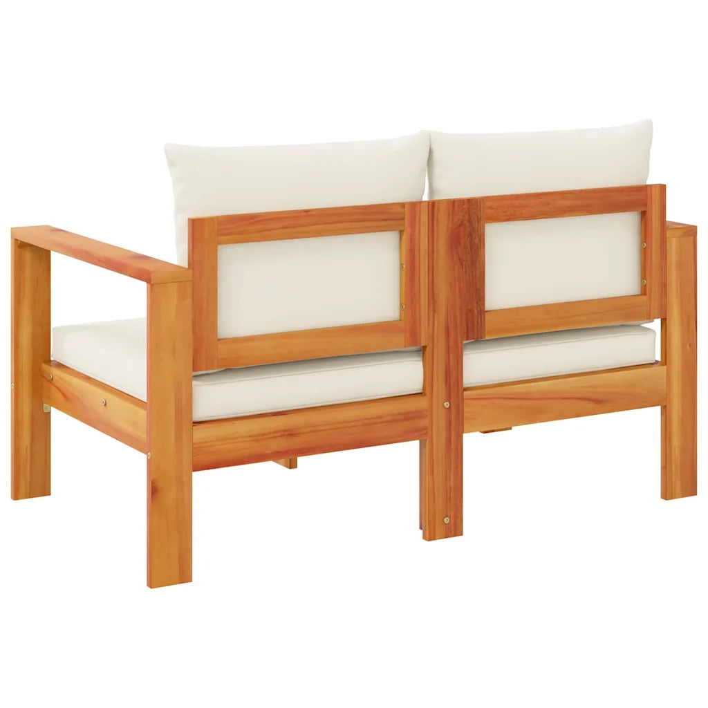 Divano da Giardino con Cuscini 2 Posti-Sofa da Giardino-Divano da esterno Legno Massello di Acacia 592588