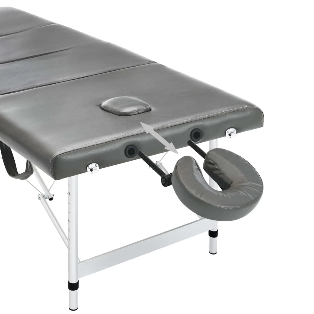 Lettino da massaggio a 4 sezioni con struttura in acciaio inox 186 x 68 cm antracite 02_0001799