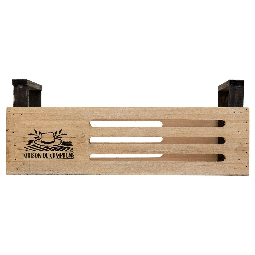 Cesto in legno marrone 33x21x9/13 h