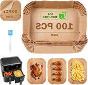 150 pezzi di carta da forno perforata 22 x 14 cm - rivestimento antiaderente - contenitori da immondizia - spazzola