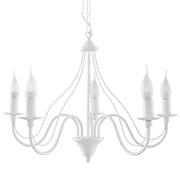 Lampadario Crimson Minerwa in acciaio bianco a 5 luci E14 LED Max 10W