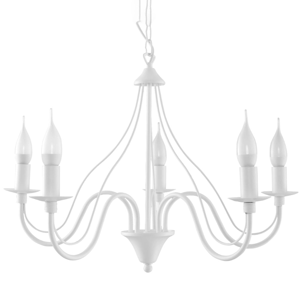 Lampadario Crimson Minerwa in acciaio bianco a 5 luci E14 LED Max 10W
