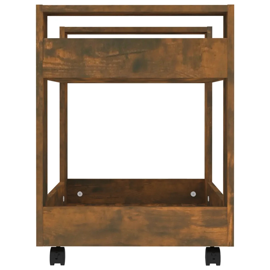 Carrello Scrivania rovere fumo 60x45x60 cm Legno Multistrato 816605