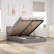 Pouf Letto con Materasso e LED Tortora 140x200 cm in Tessuto 3312399