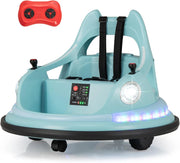 Autoscontro Elettrico per Bambini, 12V Macchina Cavalcabile Rotazione a 360° con Telecomando, 5 Effetti Luce, Musica e Cintura di Sicurezza, Macchina Cavalcabile per Bambini 3+ Anni (Blu)