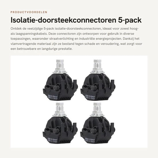 Connettori di connessione per isolamento - pacchetto da 5 - dividersi cavi ad alta tensione - materiale refrattario - resistente all'usura - per illuminazione pubblica...