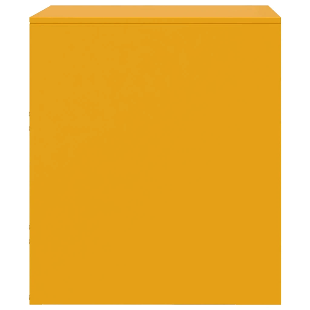 Comodini 2 pz-Set di 2 Tavolino da notte Giallo 34,5x39x44 cm in Acciaio