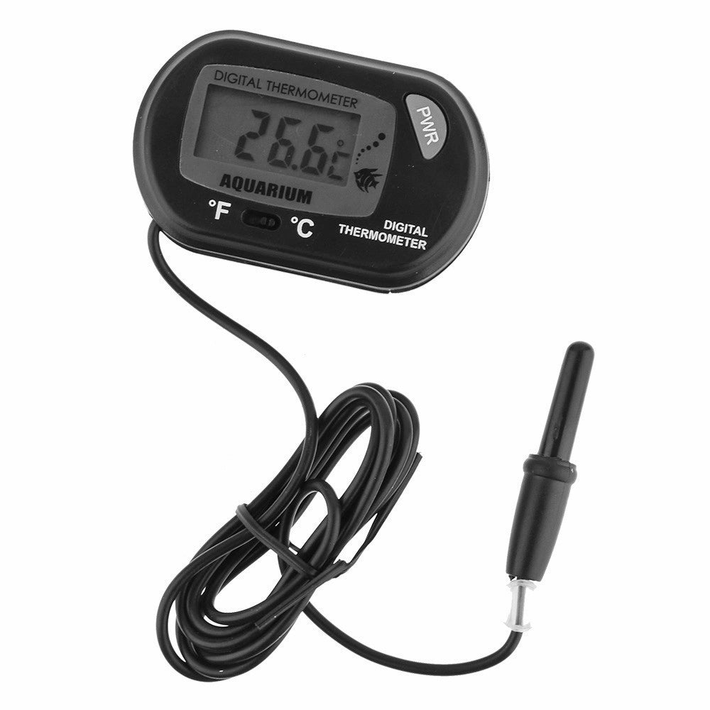 Trade Shop - Termometro Digitale A Ventosa Sonda Dispaly Lcd -50 A 70° Per Acquario Pesci -