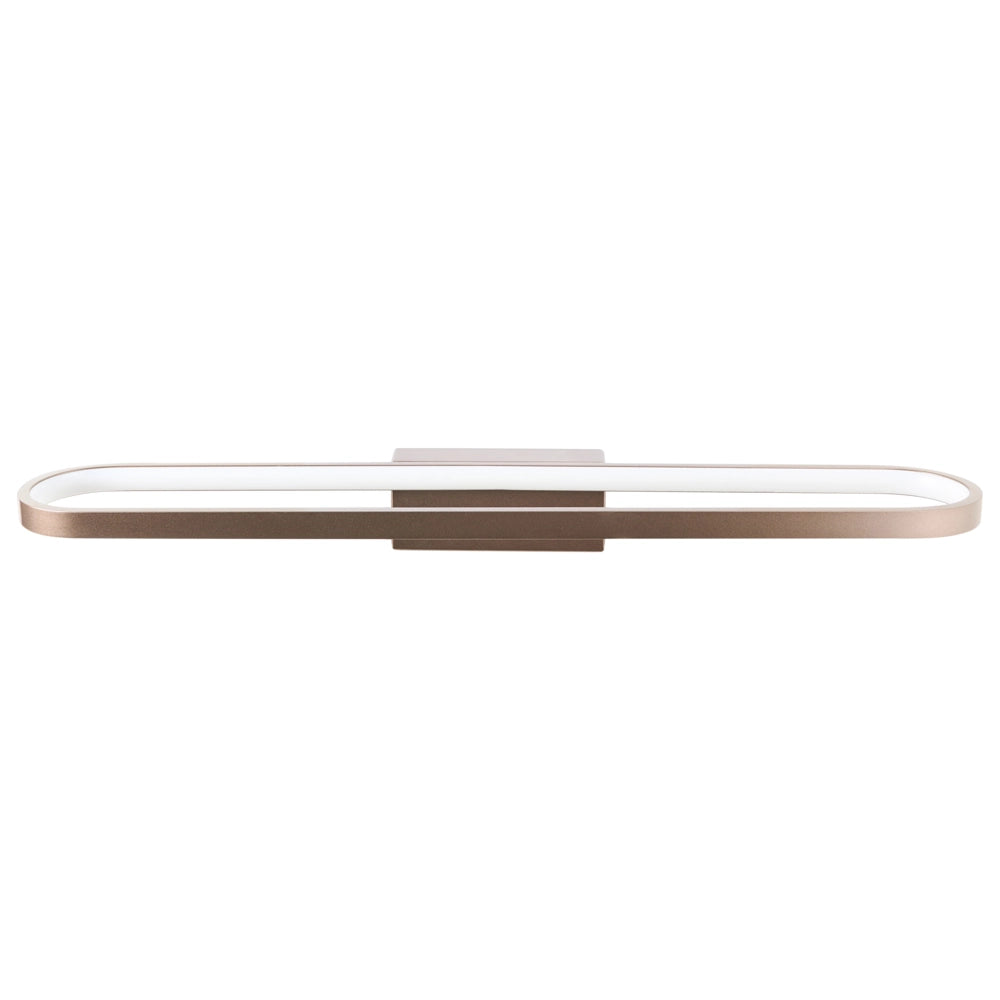 Lampada specchio con luce LED in metallo orizzontale marrone stile moderno