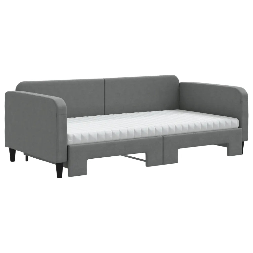 Divano Letto Estraibile Materassi Grigio Scuro 100x200 Tessuto 3196840