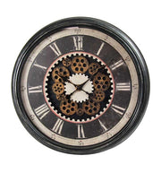 OROLOGIO DA PARETE CON INGRANAGGI IN MOVIMENTO 59X6 MARRONE RUSTICO