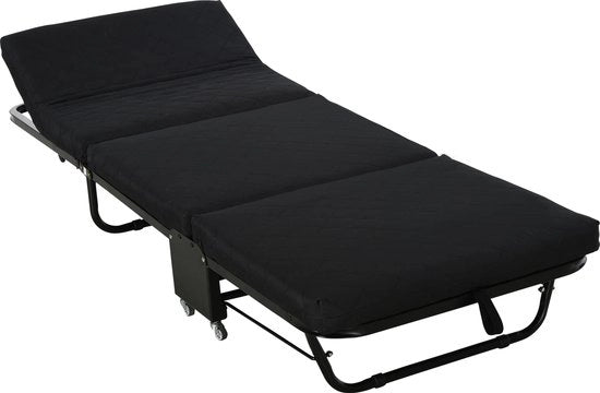 Letto Opvolo con 5 Nivele 184x65 cm - Letto a Soglia con 5 Nivele - Testiera Regolabile - Letto a Soglia - Letto da Campeggio, Letto da Appartamento, Sedia a Soggiorno - Nero