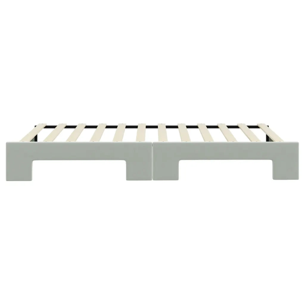 Divano Letto con Letto Estraibile Grigio Chiaro 100x200 Velluto