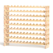 Portabottiglie modulare impilabile 120 x 29 x 106 cm capacità 108 bottiglie design pratico in legno di pino naturale 20_0011046