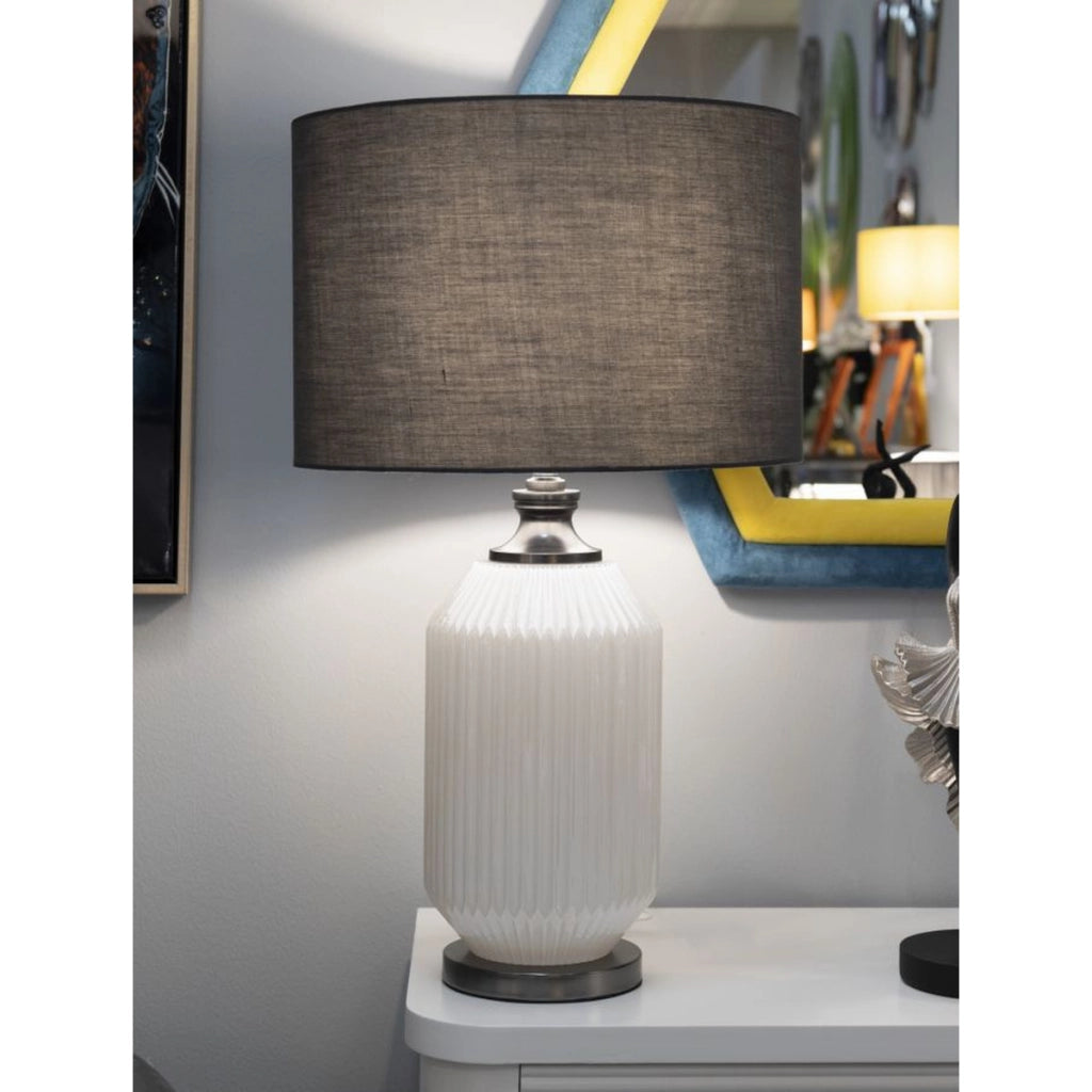 Lampada da Tavolo VKH174, Grigio, Metallo, 37,5x37,5x65 cm