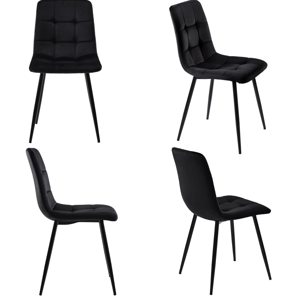Set tavolo da pranzo 140x80 cm moderno; MDF; nero