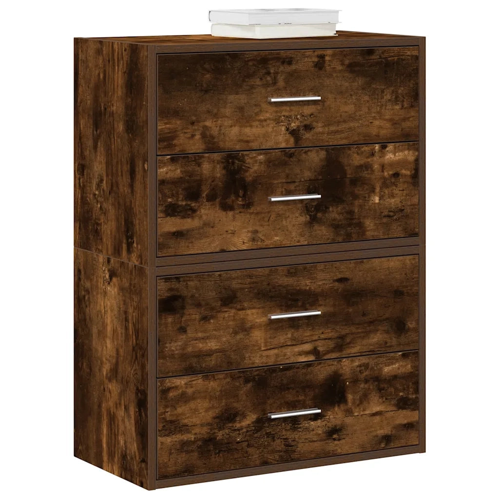 Armadi con 2 Cassetti 2 pz Rovere Fumo 60x31x40cm in Truciolato CFW8512192