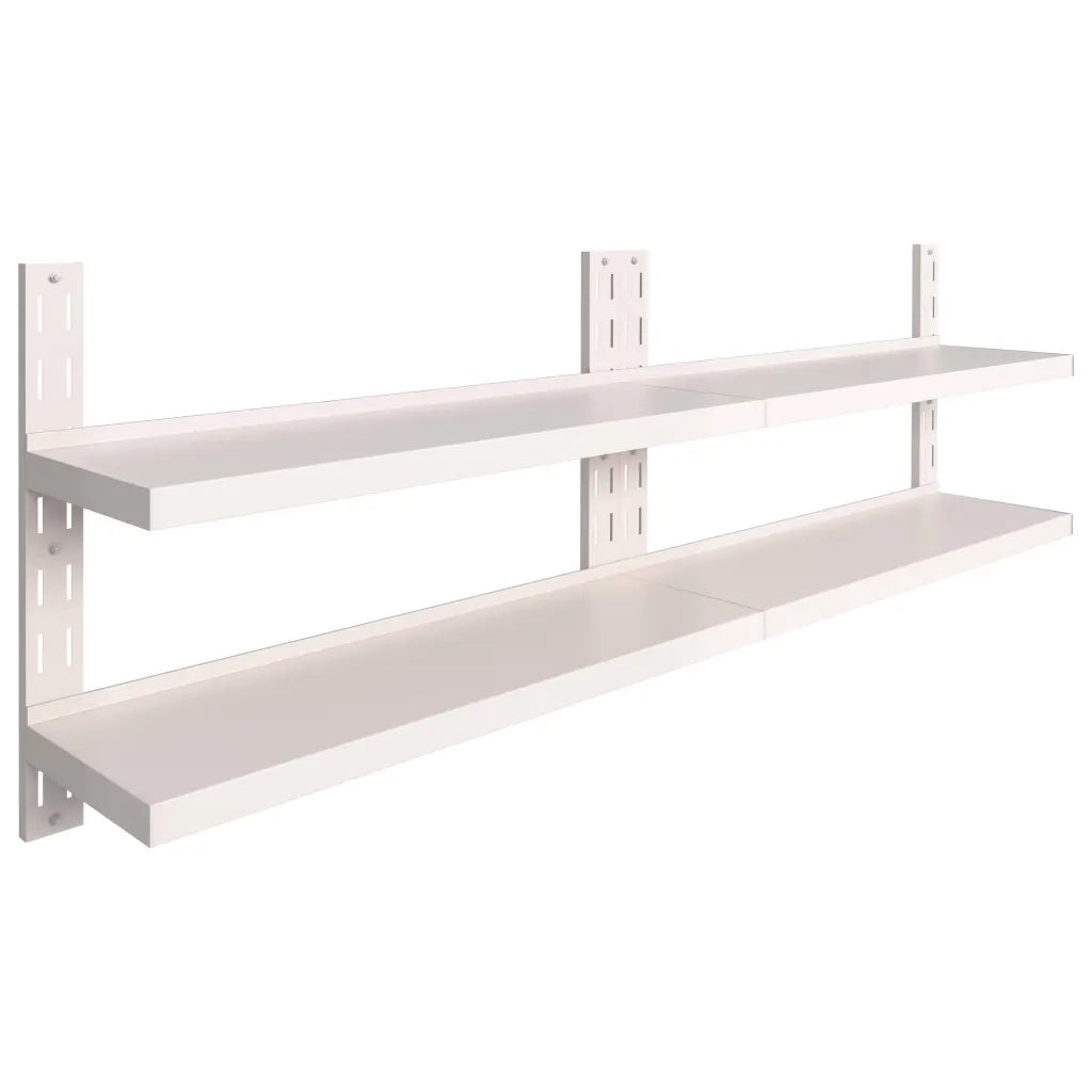 Mensole Galleggianti a 2 Livelli 2 pz in Acciaio Inox 240x30 cm 3055900