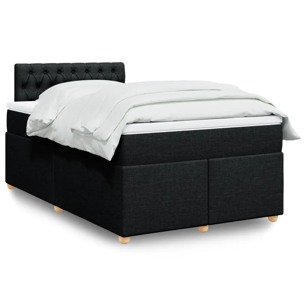 Giroletto a Molle con Materasso Nero 120x190 cm in Tessuto 3286628