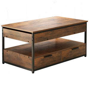 Tavolino da caffè con finitura marrone, con misure 100x48x50 cm.