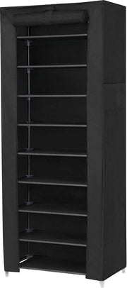 Sistema di ripristino con 10 livelli - nero - 160 x 58 x 28 cm - 27 paia di scarpe da archiviare