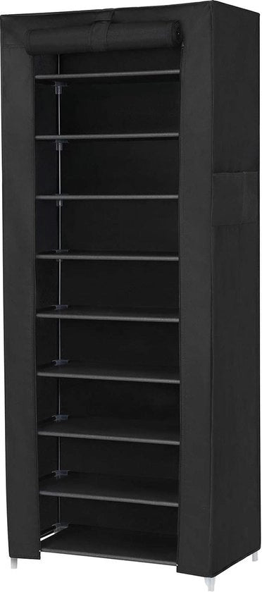 Sistema di ripristino con 10 livelli - nero - 160 x 58 x 28 cm - 27 paia di scarpe da archiviare