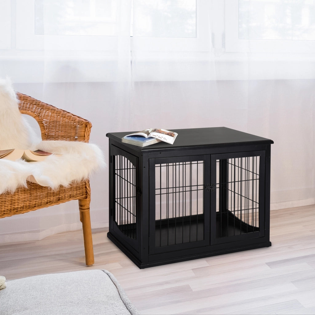 Casetta per Cani ¨C zephmum ¨C Nero, MDF, Legno, 58.5x81x66 cm