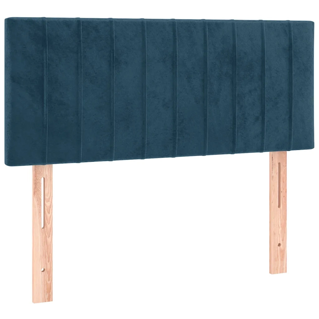 Giroletto a Molle con Materasso Blu Scuro 90x200 cm in Velluto
