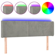 Testiera | Testata Grigio Chiaro a LED 147x16x78/88 cm in Velluto