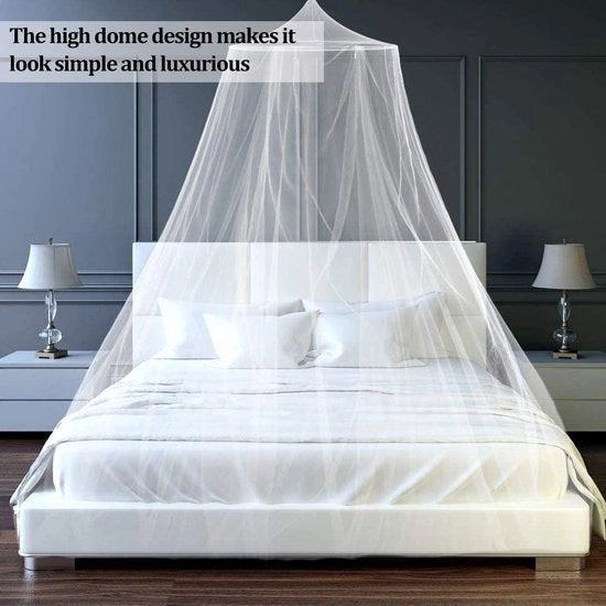 Tenda per letto singolo letto matrimoniale lettino - Protezione strettamente chiusa dagli insetti per casa e viaggio - Bianco - Dimensioni extra lunghe 1000x250x60cm Tenda