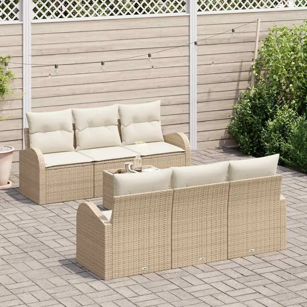 Set Divano da Giardino Beige 55 x 55 x 37 cm polyrattan