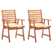 Sedie da Pranzo da Esterni con Cuscini 2 pz Massello di Acacia cod mxl 11511