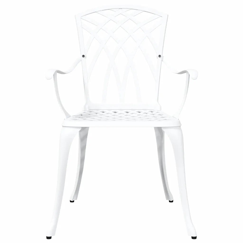 Set da Pranzo per Giardino 7 pcs Bianco Alluminio 3334722