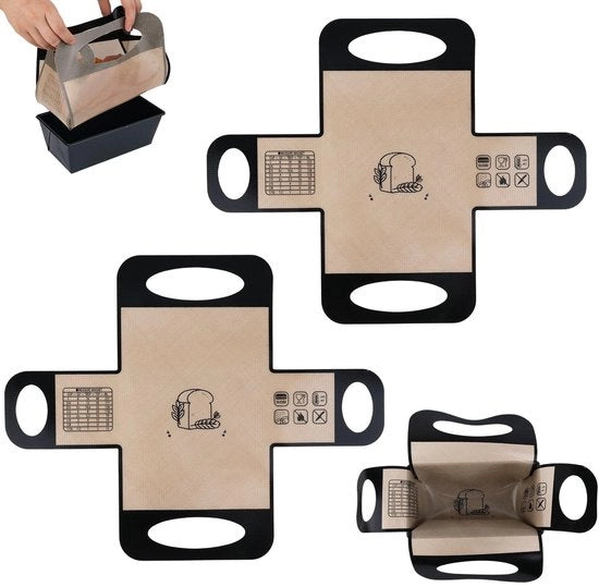 Set di 2 mattonelle per forno in silicone resistenti al fuoco - idonee per la lievitazione - 49x39cm