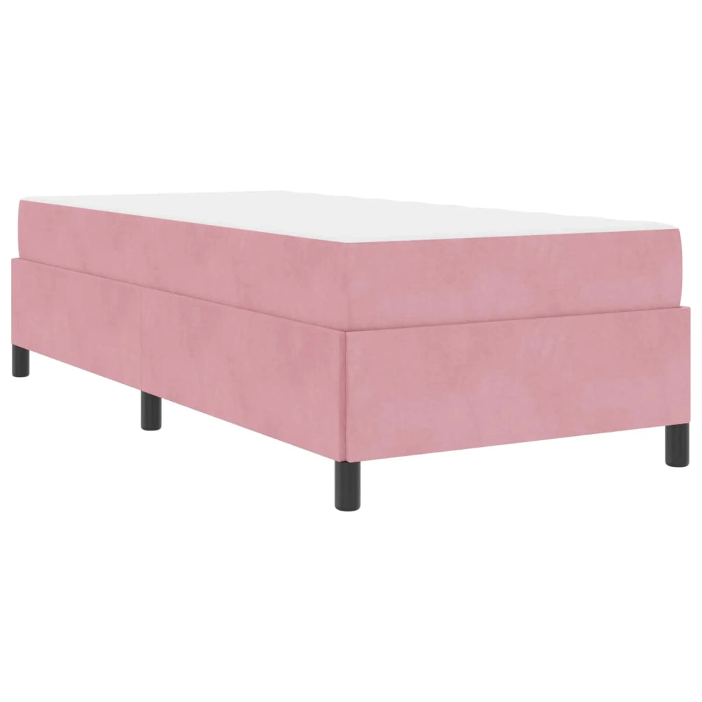 Struttura del letto con materasso Rosa 100 x 200 cm Tessuto