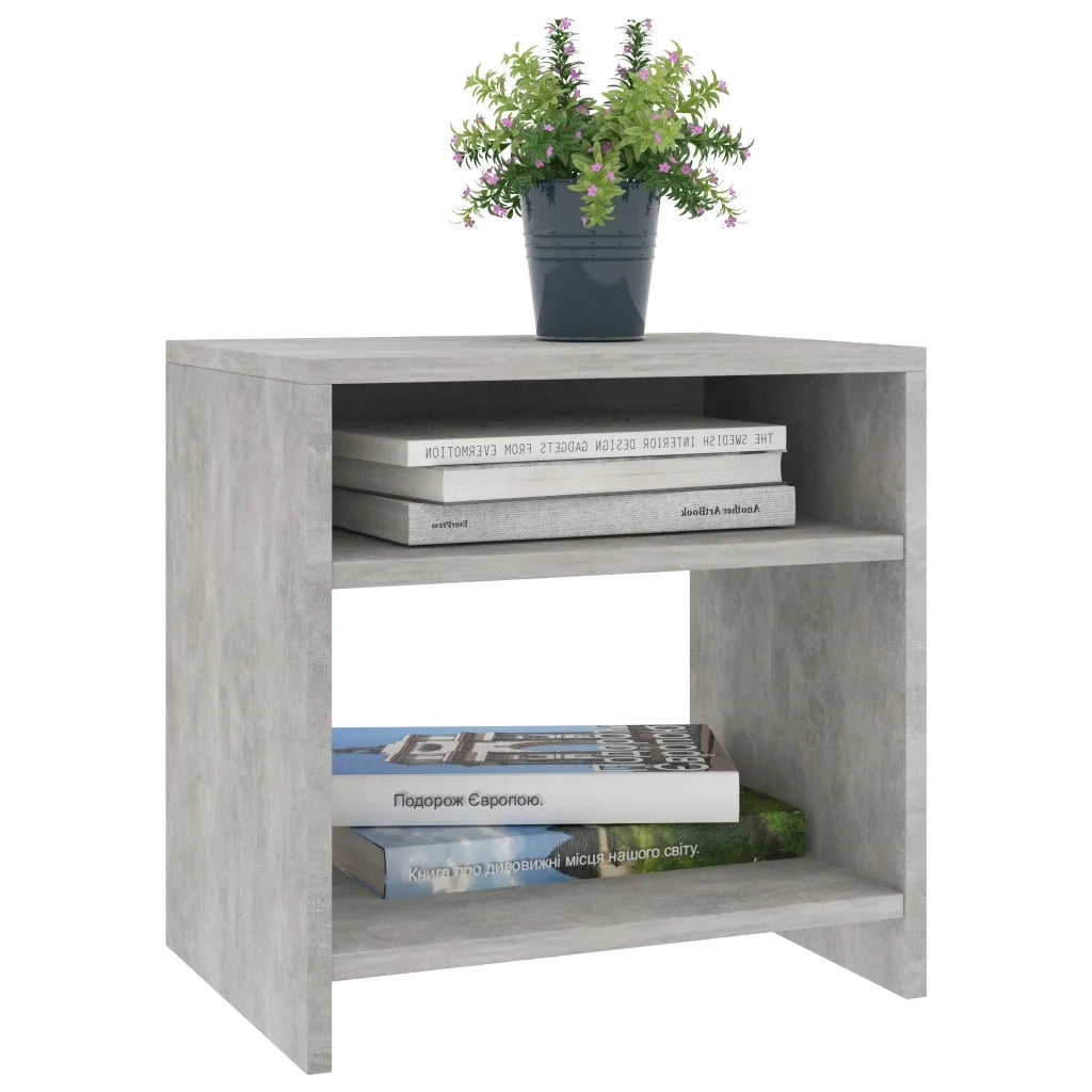 Comodino Grigio Cemento 40x30x40 cm in Legno Multistrato 800017