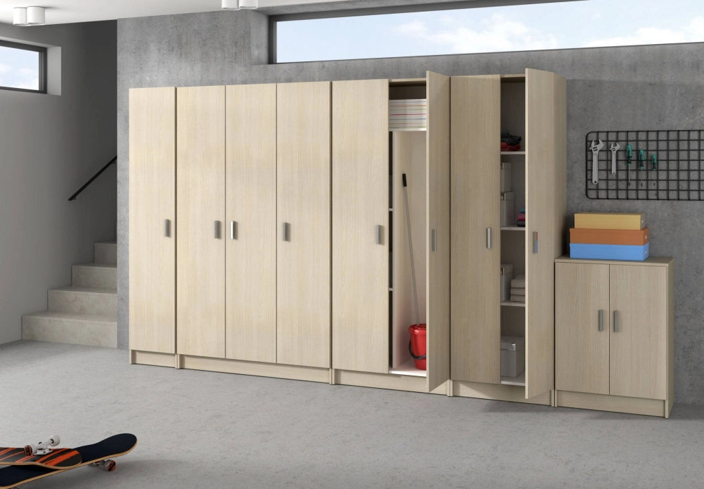 Aragorn, Armadio Multiuso 2 Ante 3 Ripiani, 59x180h cm Marrone Rovere