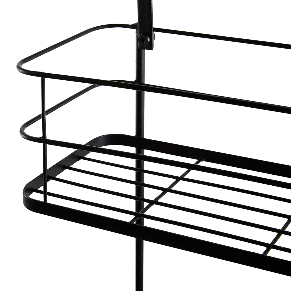 Mensola da bagno sospesa in metallo Nero portaoggetti da doccia per organizer per cestini