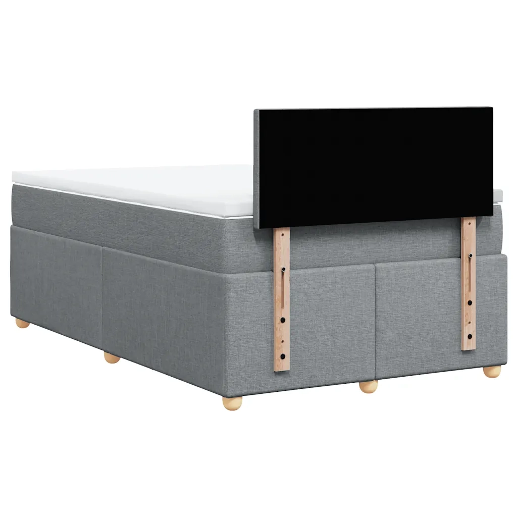 Giroletto a Molle con Materasso Grigio Chiaro 120x190cm Tessuto