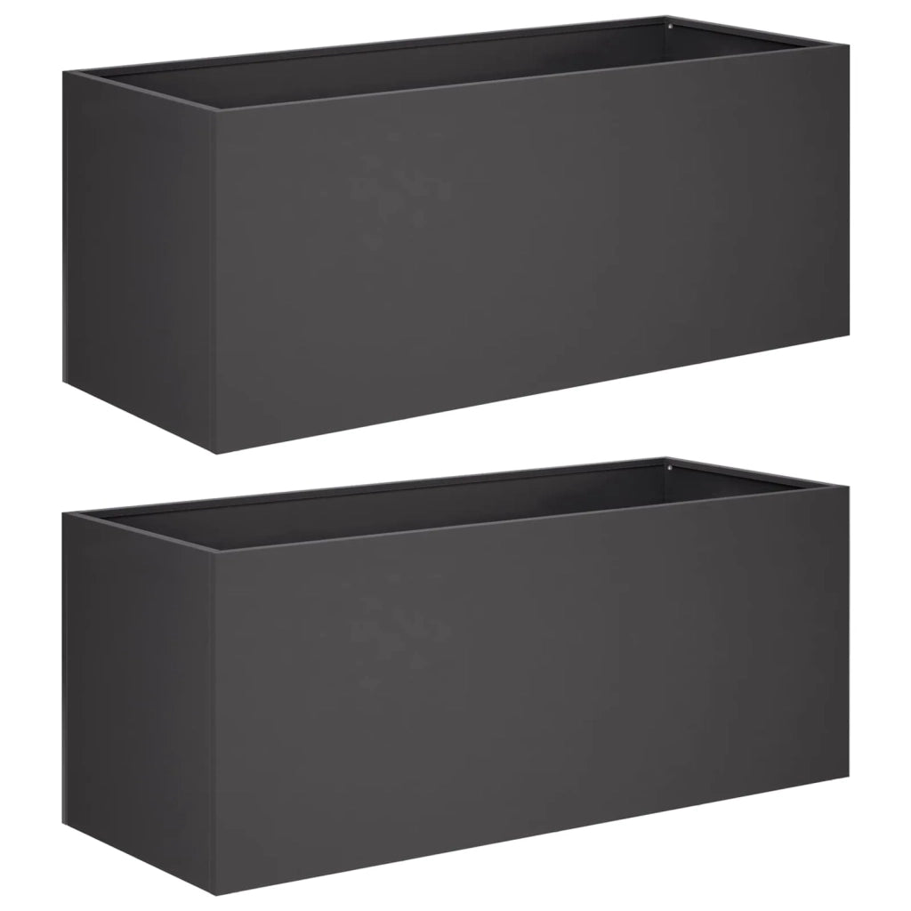 Vaso da giardino 2 pz Nero 80 x 40 x 40 cm 8005233