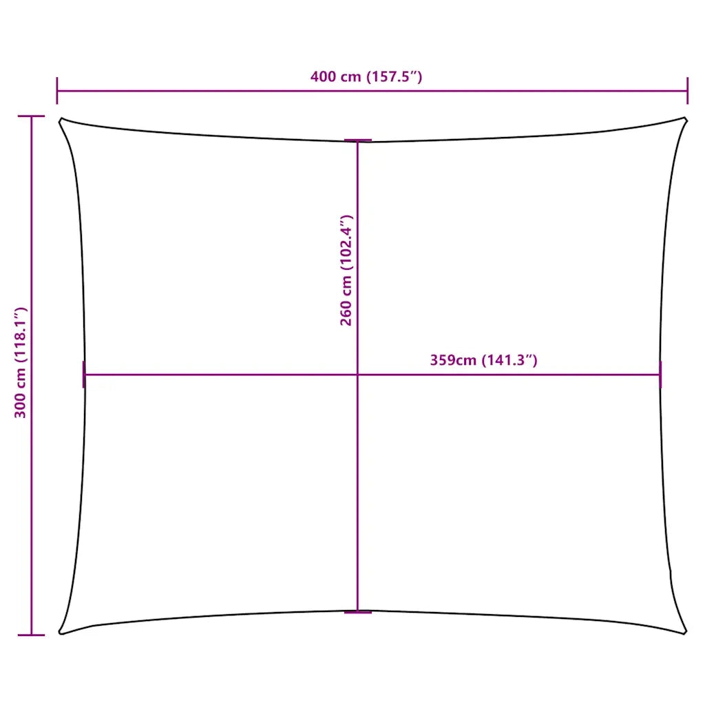Parasole a Vela Oxford Rettangolare 3x4 m Gialla 135595