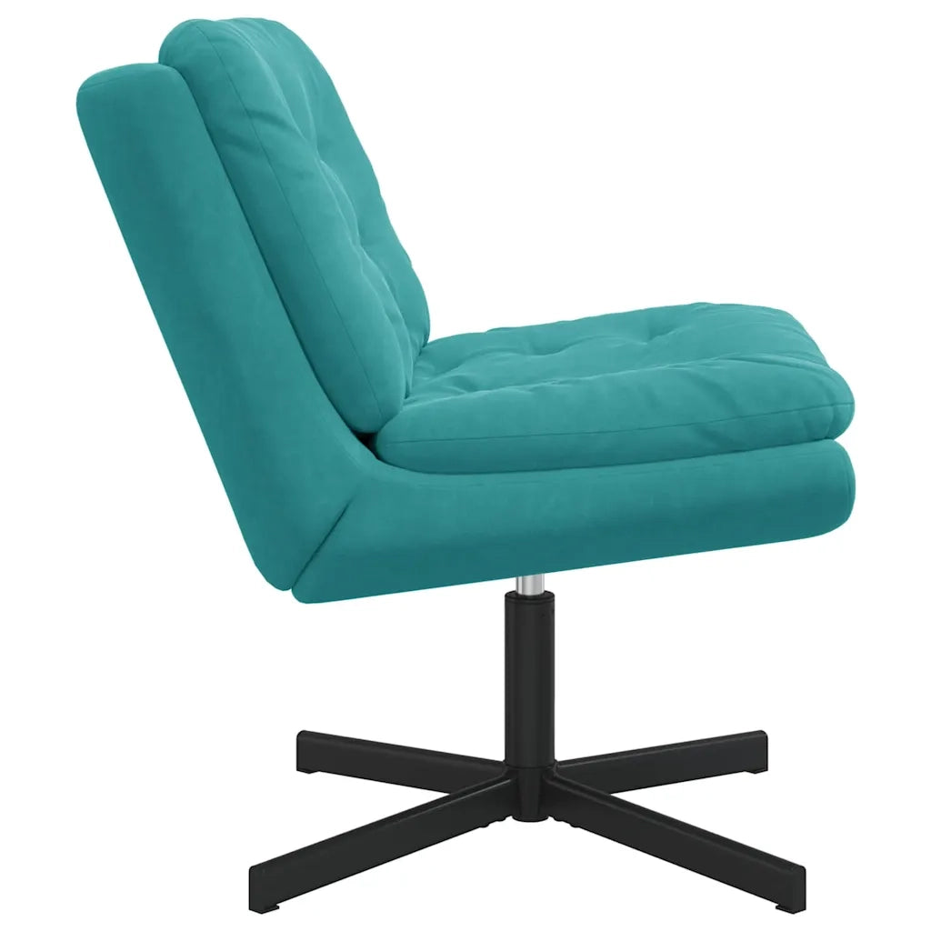 vidaXL Poltrona Relax con Base Girevole Altro Turchese 63 x 75 x 76 cm
