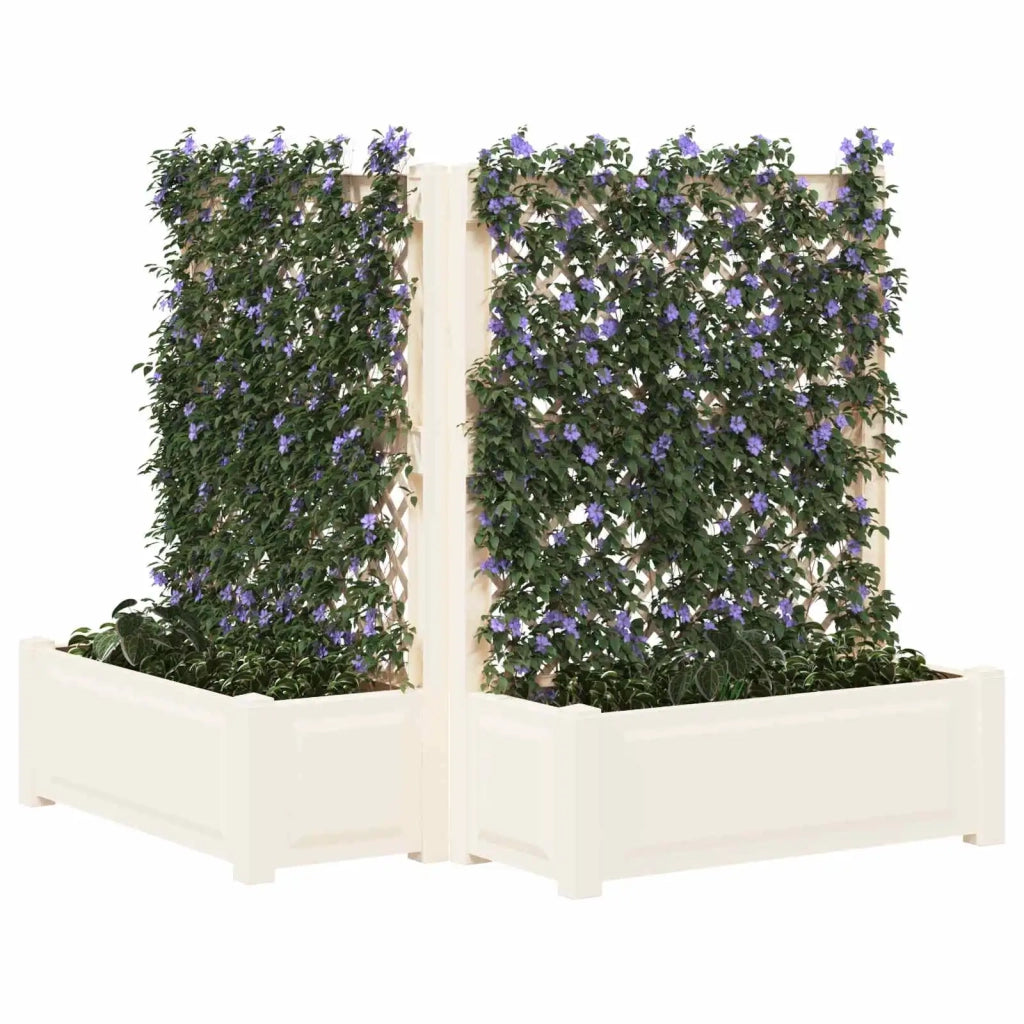 Vaso Grande con Direzione 2 pcs Bianco 143 x 143 x 133,5 cm PP 42041725