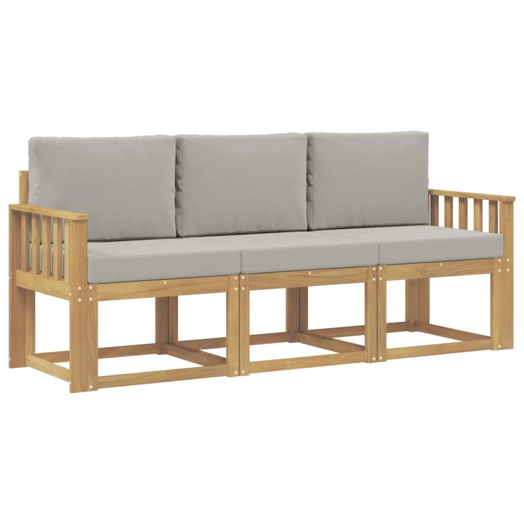 Set di divani da esterno 3 pcs Bianco e Grigio Chiaro 3387170