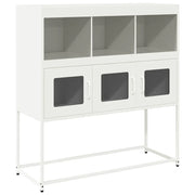 Credenza | Madia | Buffet da pranzo | Armadio da pranzo Bianca 100,5x39x107 cm in Acciaio Laminato a Freddo